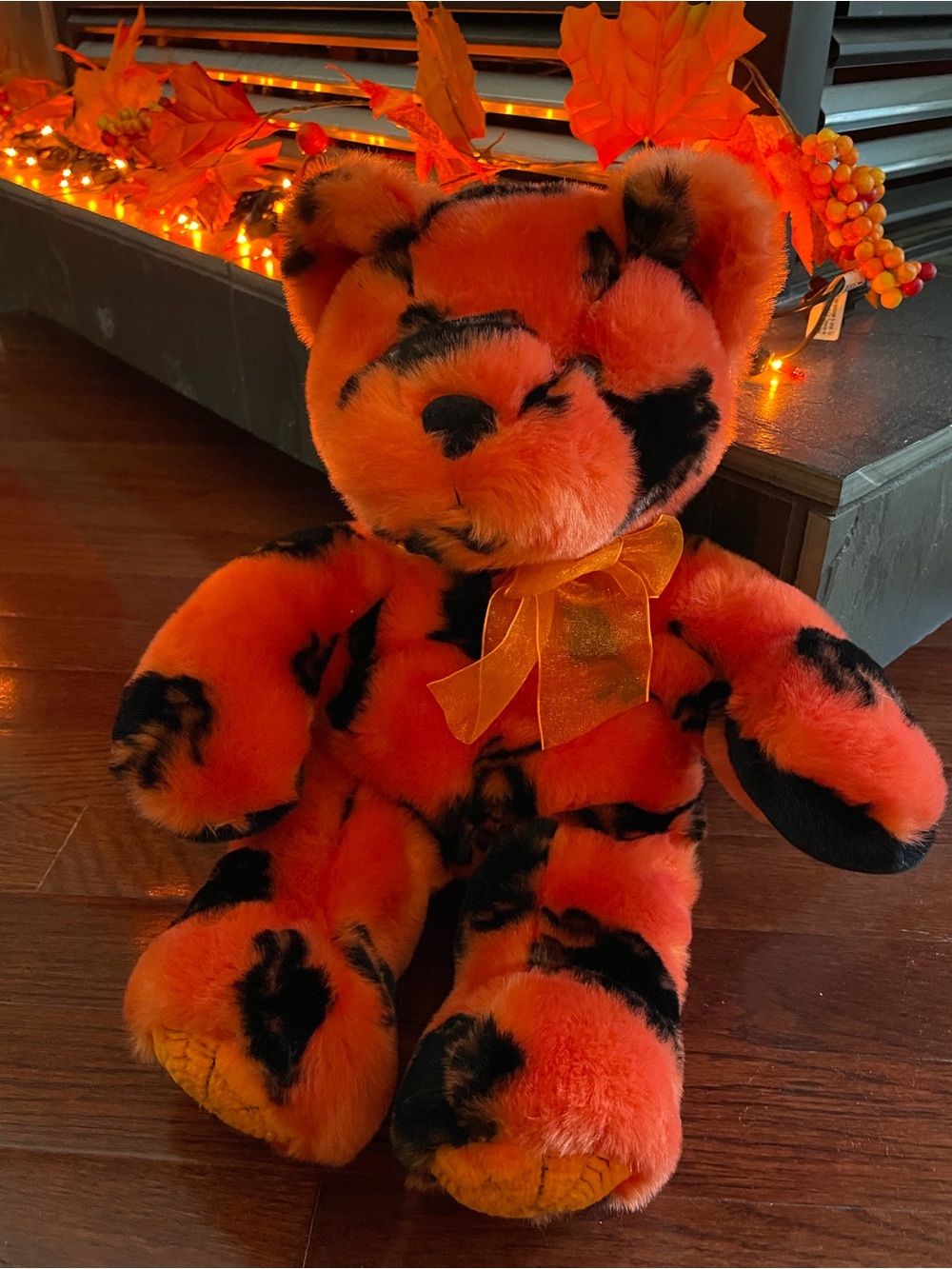 Vintage 1990’s Orange Halloween Spider Bear Plush Toy